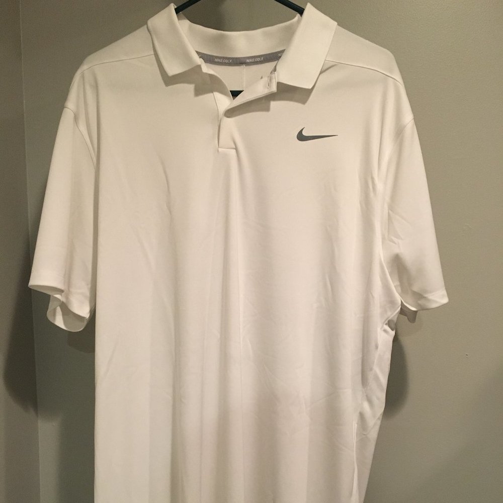 White Dri-Fit  Standard Fit Nike Golf Shirt